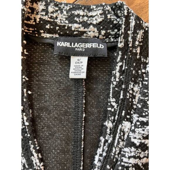 Karl Lagerfeld Paris size small black & white blazer jacket zip up - Picture 2 of 3
